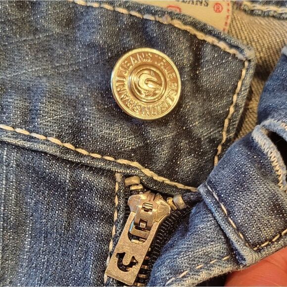 True Religion Women's Embroidered Becky Bootcut Blue Jeans 31 - Picture 4 of 16